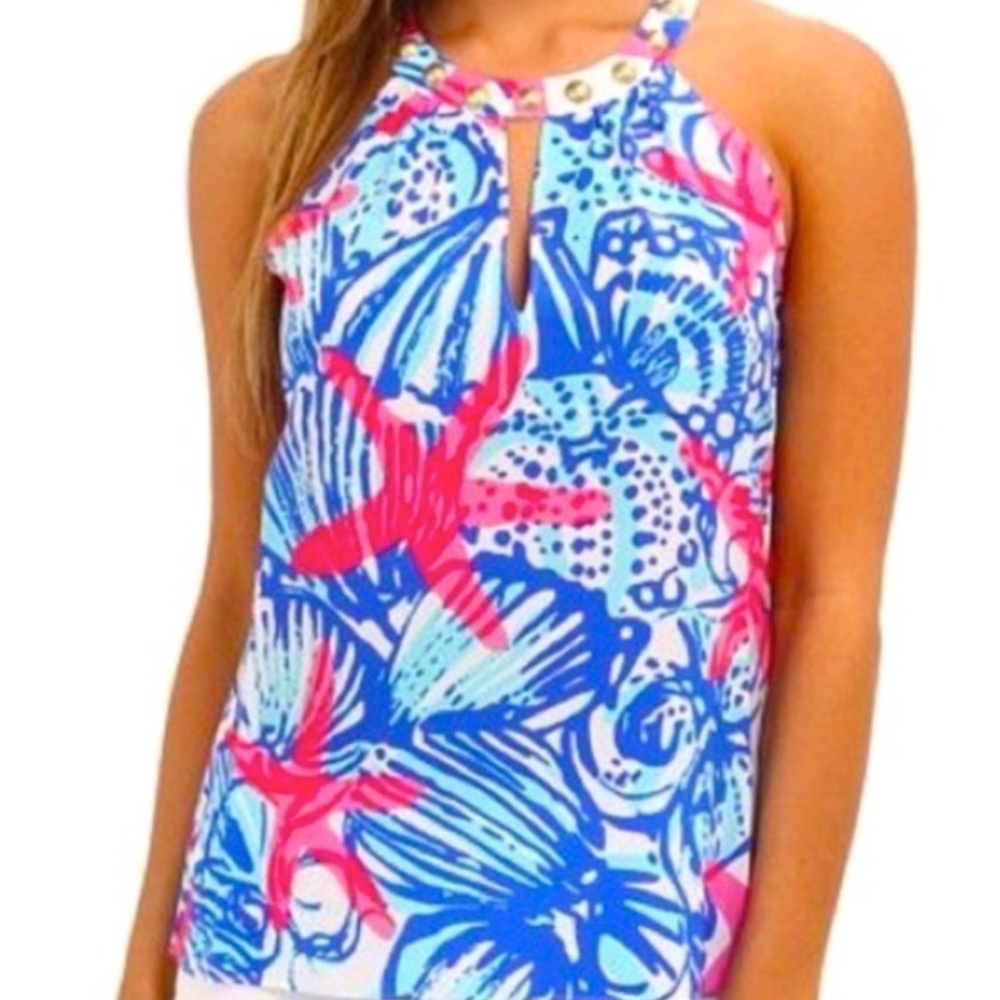 Lilly Pulitzer - Rogan Halter top in She She Shells M